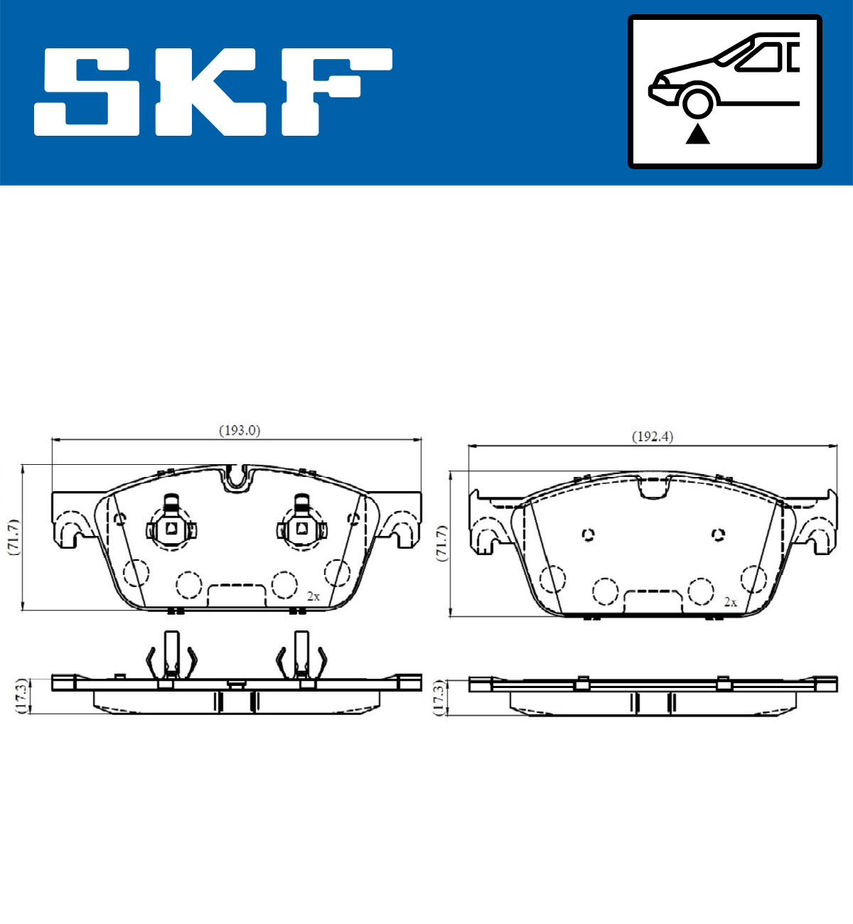 Set placute frana,frana disc VKBP 80632 SKF